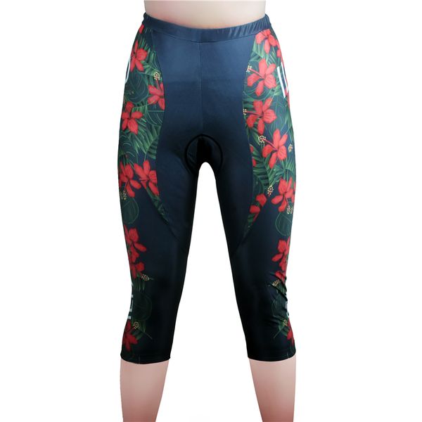 

ilpaladino women bike pants cycling gel 3d padded pants tight 3/4 capri shorts outdoor sports bicycle clothing cycling wear, Black