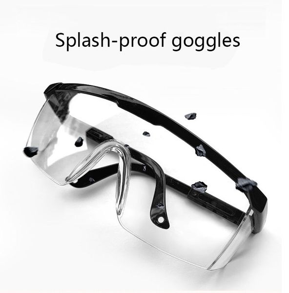 

goggles safety protection splash-proof glasses telescopic frame enhanced black transparent anti-spitting anti impact protection eyes