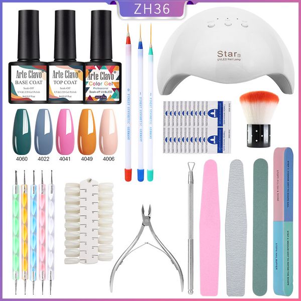 

arte clavo 8ml big manicure set soak off uv gel nail polish art 5 colors gel polish prune varnish lacquer led nail lamp, Red;pink