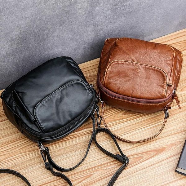 

мягкая кожа сумки женские сумки 2019 женщины solid color zipper hnadbag небольшой тотализатор женщина сумку через плечо коричневый цвет