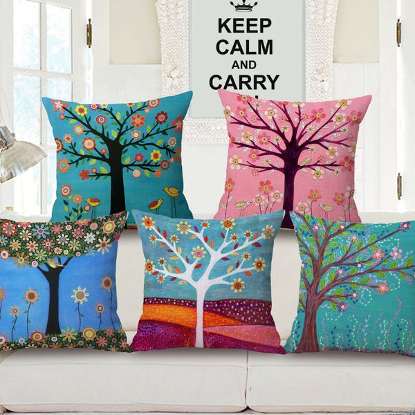 

european scenery oil painting pillow plants cushion pillow come picture customize