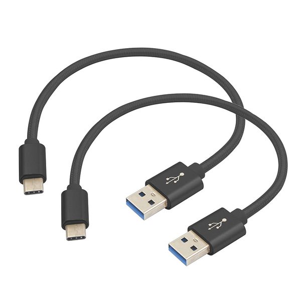 

2pcs quick charge usb3.1 type-c to usb 3.0 charging data transfer cables (25cm