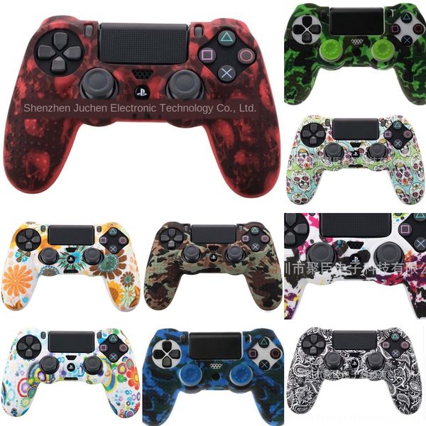

e90yt black blue red skin silicone rubber for soft non-slip case cover gel ps4 controller