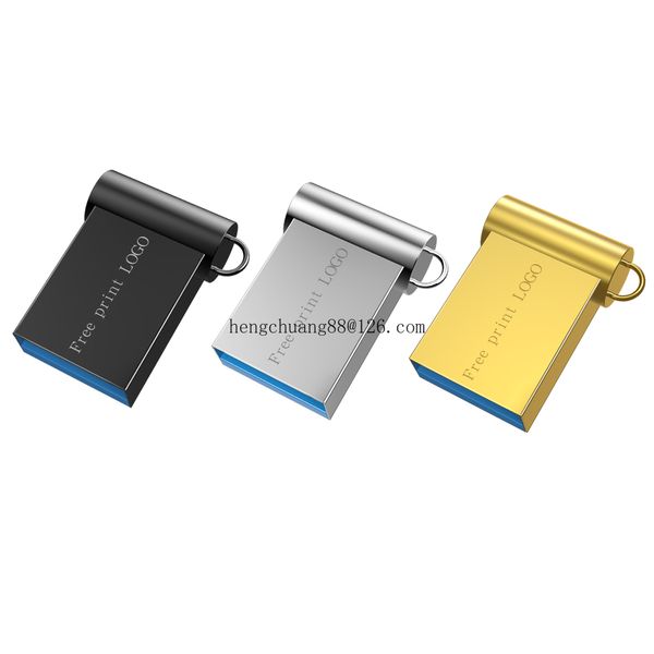 Mini Caneta Drive 2.0 Pendrive Metal USB Flash Drive 1/2/4/8 / 16GB Alta velocidade Memory Stick 32GB Disk USB 64GB Memória Flash 64GB Logotipo Personalizado GRÁTIS