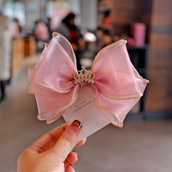 

balleenshiny baby girls crown hair pins kids bowknot hair clips princesses lace headwear accessories pgraph prop, Slivery;white