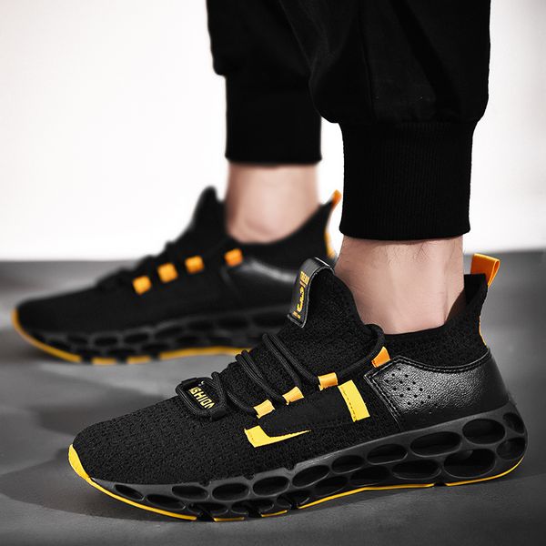 

mens sneaker athletic shoes comfortable on breathabl sport casual slip zapatos transpirables air sports sneakers zapatillas new, Black