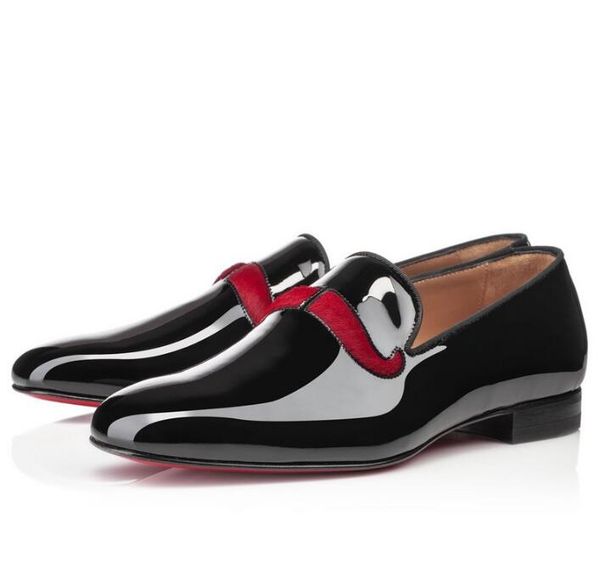 

perfect quality party bussiness dress red bottom dandelion flats sneakers oxford shoes perfect luxury men's leisure slip on loafers sho, Black