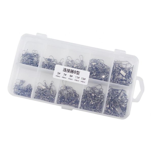 

200x stainless steel barrel snap swivel fishing gear equipment solid rings