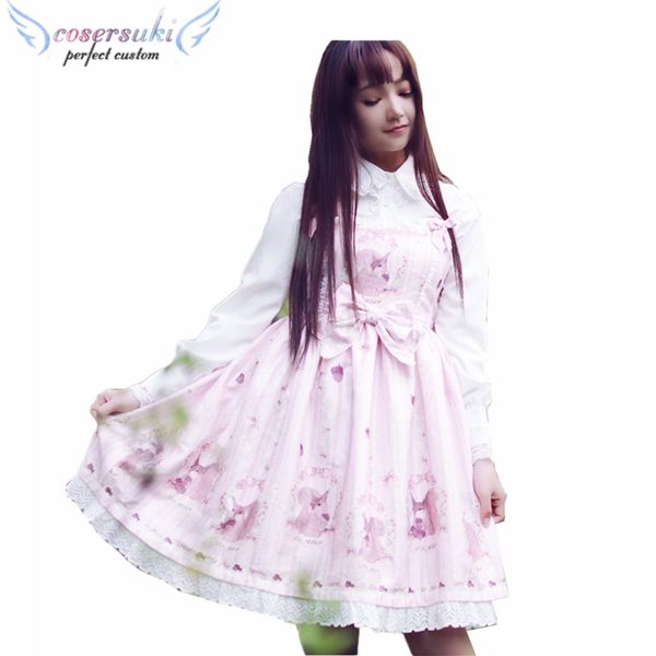 

lolita lovely pine forest story squirrel strap dress jsk chiffon ruffles lolita jumper skirt, Black;red