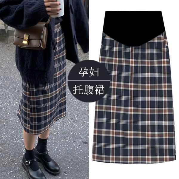 

maternity clothes online celebrity pregnant women skirt 2020 spring clothing new style mid-length half-length wrapped skirt preg, White