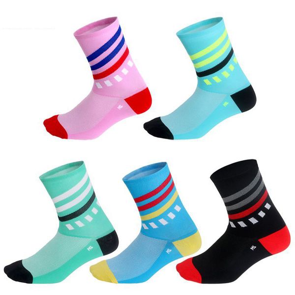 

pro team men women sports socks outdoor racing stripes mtb bicycle sock anti slip sweat compression socks 2020, Black