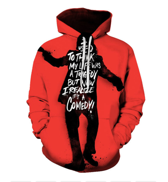 

2019 funny joker hoodie men's new 3d printed fashion clown sweatshirts casual hip hop men's and women's clothing streetwear a, Black