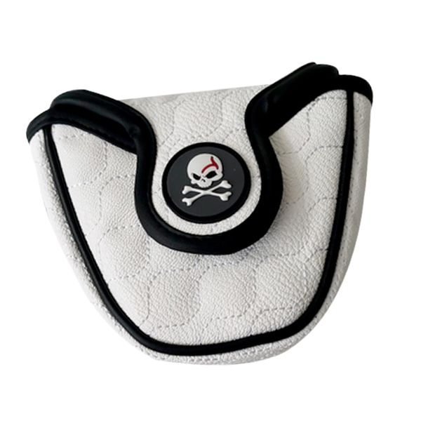 

golf mallet putter cover club head protector fits all brands - skull embroidery