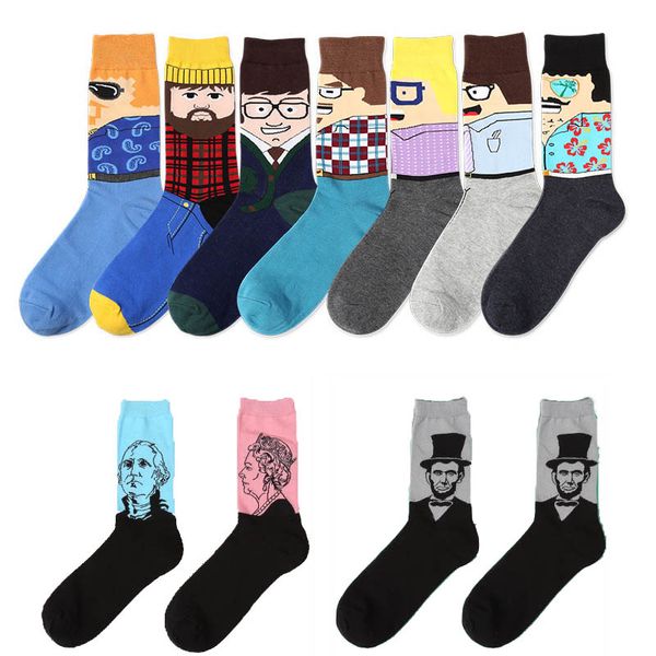 

президент дональд трамп носки унисекс смешные печати взрослых повседневная экипаж трубки носки мультфильм домашние носки xd20370