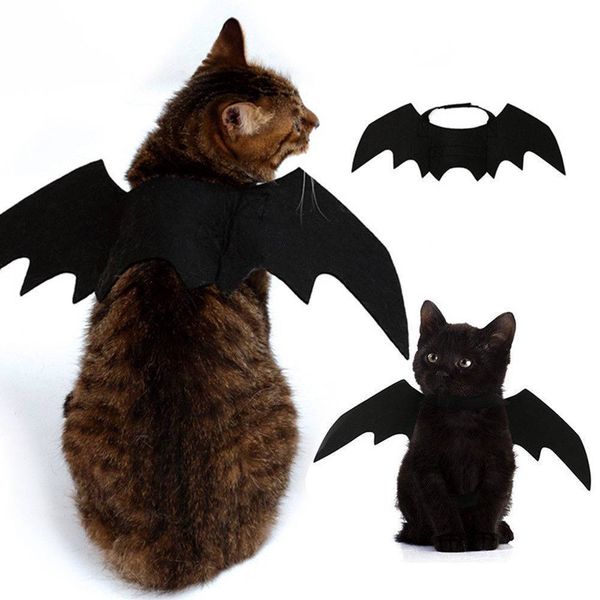 

pomsky 2019 new halloween pet dog costumes bat wings vampire black cute fancy dress up halloween pet dog cat costume party cosplay