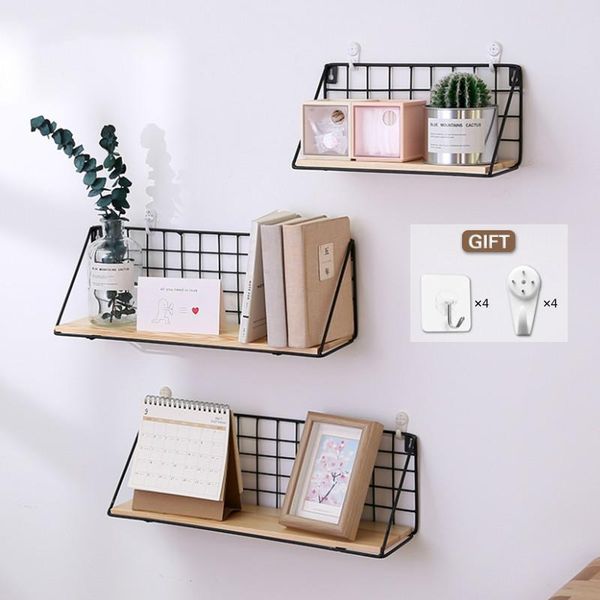 

деревянная железная стена полка настенных хранений стойки организации для спальни кухни home decor kid номер diy украшение стены держателя