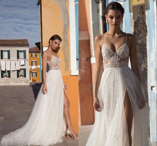 

Gali karten Beach Sexy Sheer A Line Wedding Dresses Lace V Neck Bohemian Bridal Gowns Backless Sexy Summer Wedding Dress
