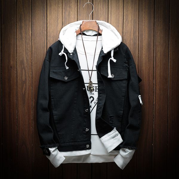 

2019 slim mendenim jacket, Black;brown