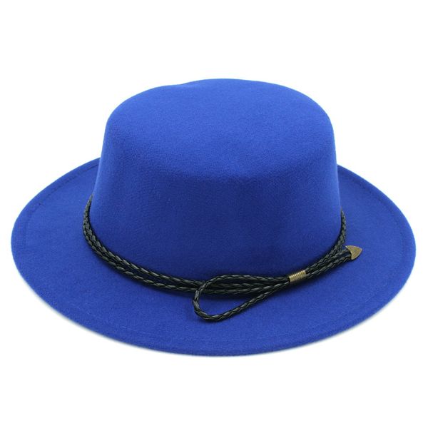 

горячие продажа широкий stiff брим gambler канотье свиной pie flat top bowler sailor hat открытый spring summer street party пляж церковь ca, Blue;gray