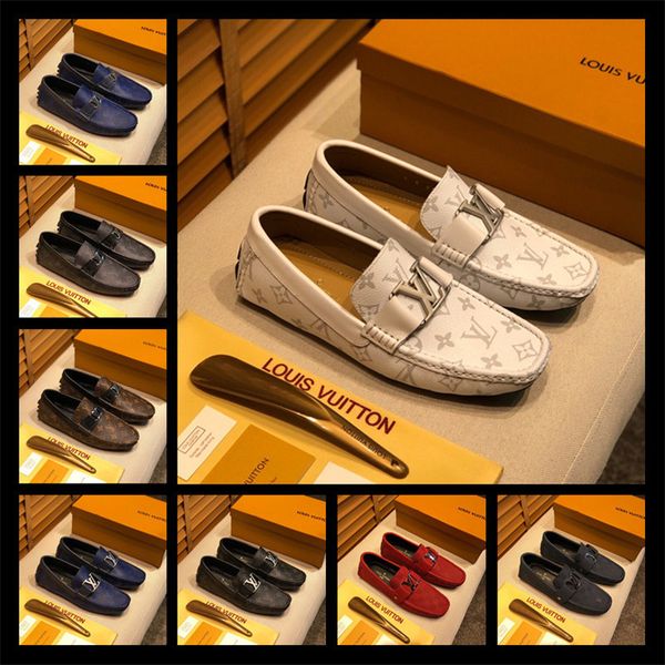 

mix 128 models luxury design ace dress shoes black brown suede leather casual loafers men slip on pointed oxford shoes with box