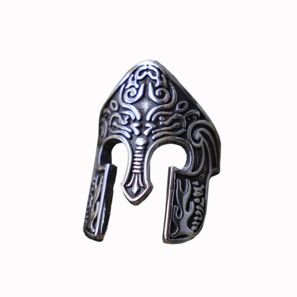 

wish selling europe and america popular retro cool sparta mask helmet ring men cool accessories rings, Silver
