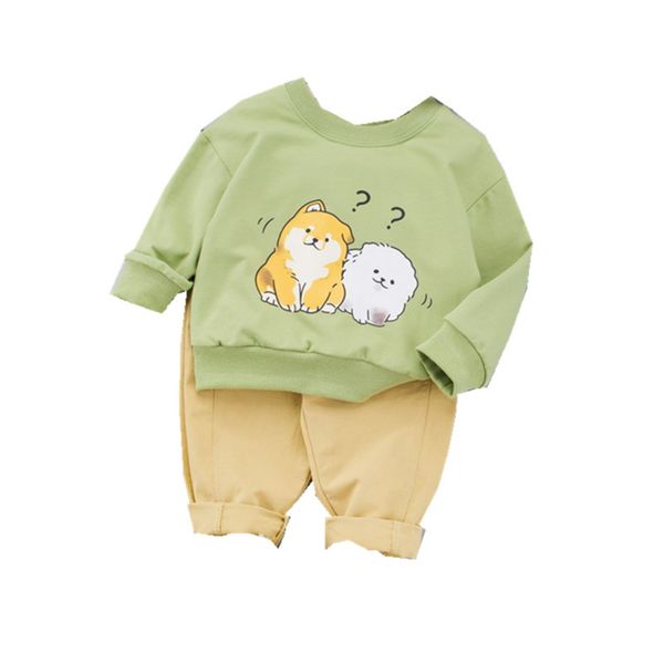 

Spring Autumn Children Cotton Clothes Baby Boy Girl Cartoon Print T Shirt Pants 2Pcs/sets Infant Kids Fashion Toddler Tracksuits