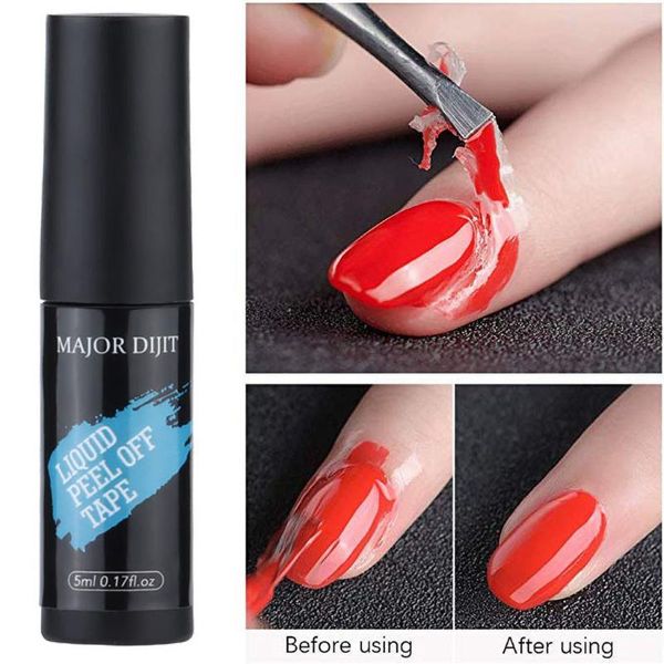 

2019 major dijit 5ml anti-over nail polish edge protection can tear gel nail art decorations gel e1224, Red;pink