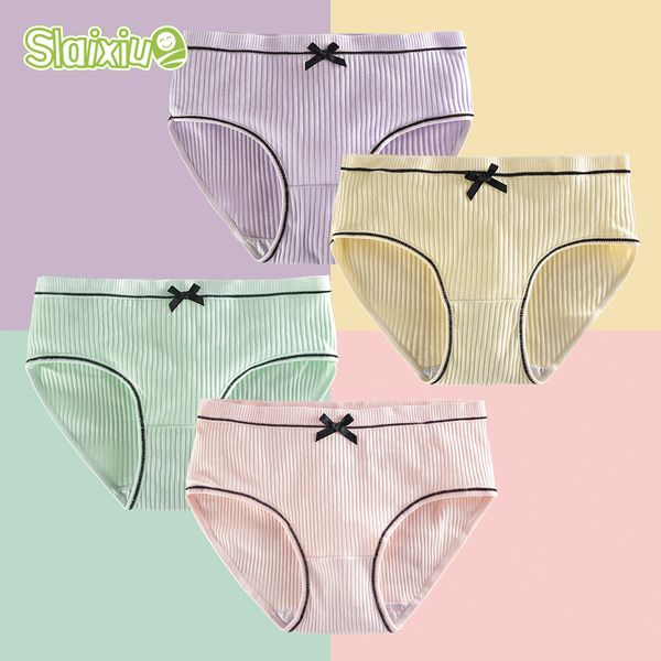 

slaixiu 4 pcs/lot girls underwear children briefs baby panties soft cotton printed bow lace cartoon teenage children cloth kids, Camo