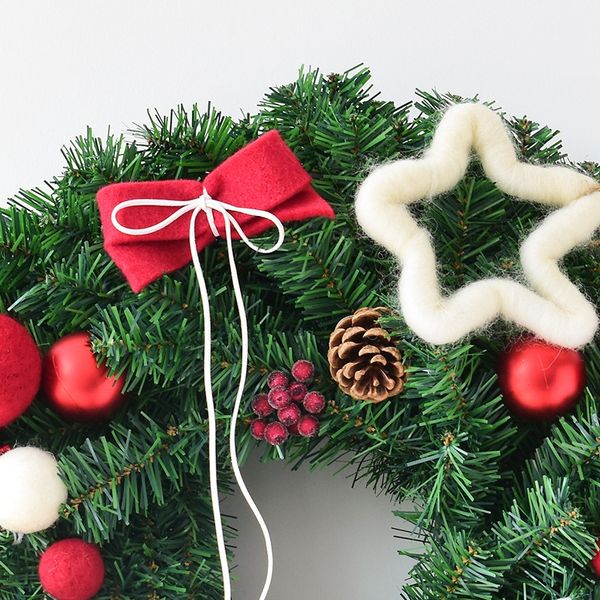 

2020 christmas decor guirnalda navidad kerst decoratie/40cm doll christmas wreath hanging dooration for window door decorations