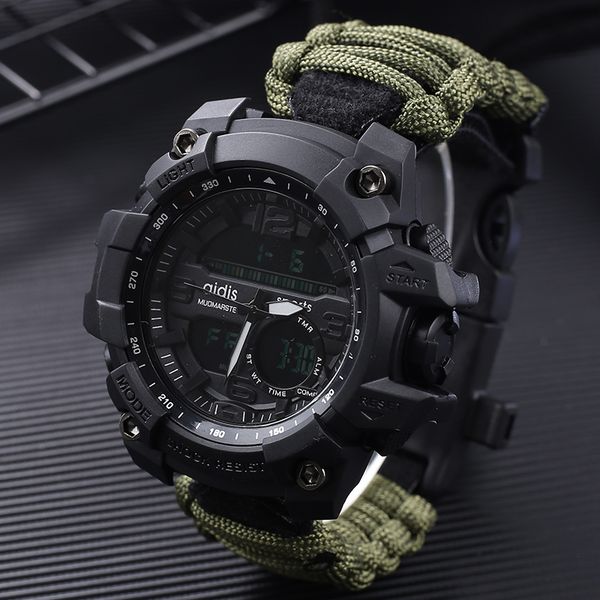 

shock sport watches big dial quartz digital military waterproof men wristwatches male clocks men's watch deportivos reloj hombre j19070, Slivery;brown