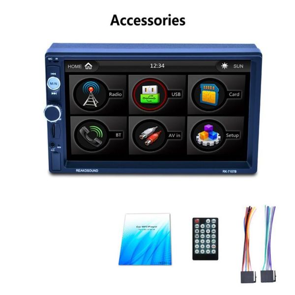 

7" hd lcd touch screen 800*480 car mp5 player 1080p 7 color button back light mirror link fm/am/rds tuner rk-7157b