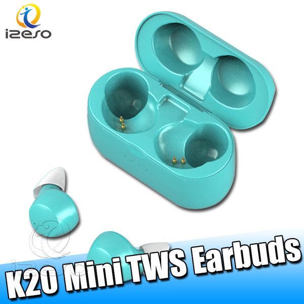

waterproof wireless earphone touch control noise cancelling tws bluetooth 5.0 earbud k20 handssport headphone with mic retail packaging