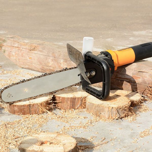 

multifunction diy electric chain saw converter 11.5" chainsaw bracket tree felling chain saw for 100mm 4" electric angle grinder