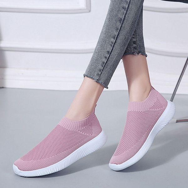 

women ultra flex sneaker knitted elastic casual walking shoes h66, Black