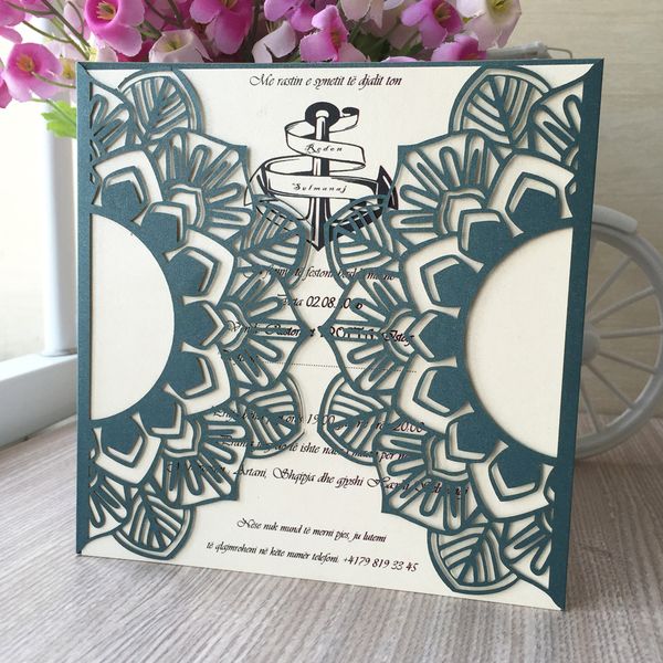 

45шт новый дизайн зеленый лазерная резка свадебные открытки приглашения хорошее качество свадебные пригласительные открытки для свадебных го, Black