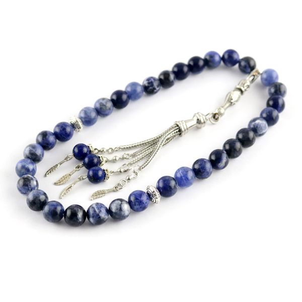 

original agate islamic rosary tasbih round decorative beads 33 muslim rosary blue jewelry bracelet misbaha ing