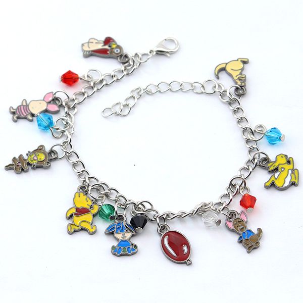 

fashion movie pooh charm bracelet metal jewelry gift for fans, Black