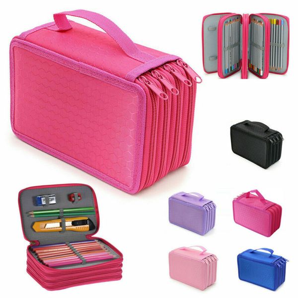 

children kids boys girls casual school 72 pencil case 4 layers bag organizer storage enlarge capacity art pen box slot