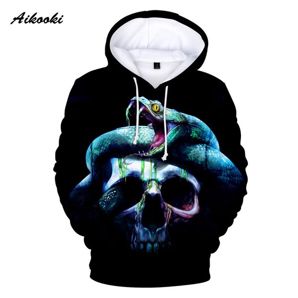 

skull 3d hoodies men design funny fashion print sweatshirt skull 3d hoodies women, Black