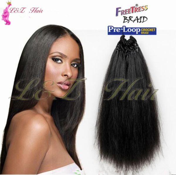 2020 Crochet Braids Hair Synthetic Yaki Straight 18inch Ombre Blue