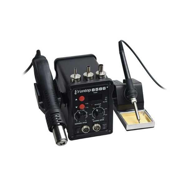 

2 in 1 erun8586+ esd air gun soldering station welding solder iron for ic smd desoldering rework upgraded 8586