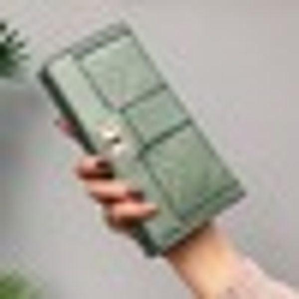 

wallet card holder embroidery solid coin pu leather long hasp women clutch purses hasp wallet, Red;black