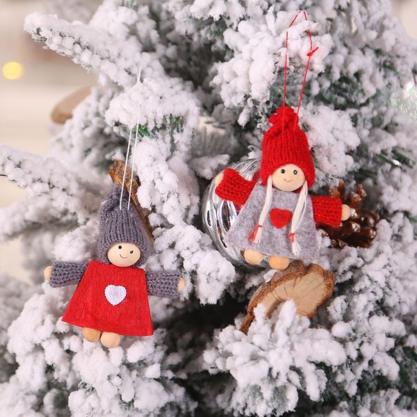 

2019 christmas knitted doll pendant decorative christmas hanging ornaments festive season indoor party favor