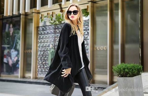 

womens cardigan designer patchwork trench coats v neck long sleeve outerwear casual versatile long regular coats, Tan;black
