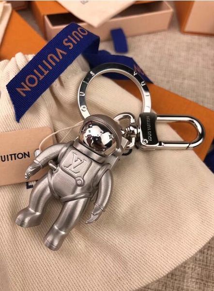 

high qualtiy luxury keychain key chain & key ring holder brand key chain porte clef gift men women souvenirs car bag with box, Silver