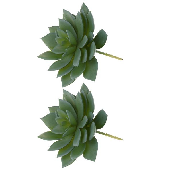 

2 pieces miniature artificial succulents plants echeveria fairy garden decor