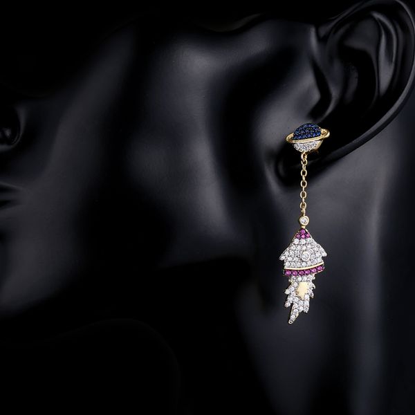 

2019 fashion gift monaco tassel earrings crystal long earrings for women with full shiny cubiz zircon female earring, Golden