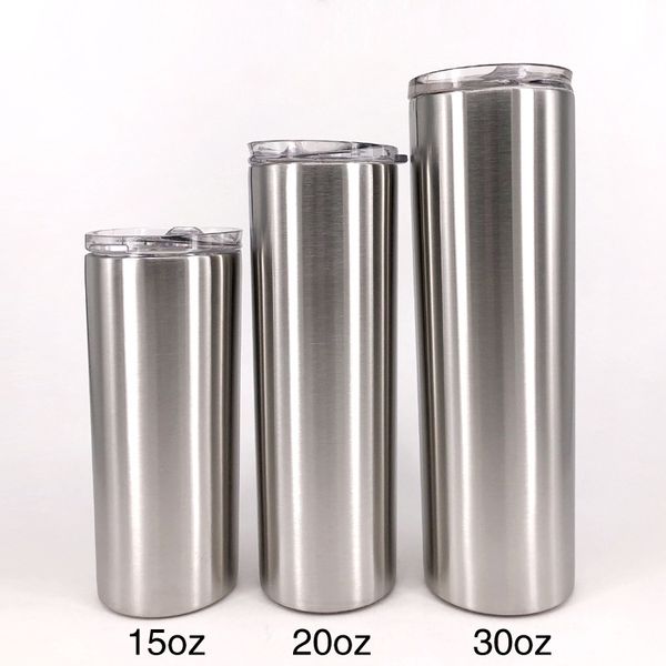 

Skinny tumbler with traw drinkware tainle teel tumbler in tock 450ml 600ml 900ml large capacity