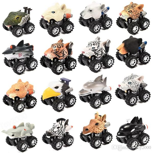 

animal head shape car model mini pull back cartoon vehicle toy animal shaped vehicles plastic wind up car toy