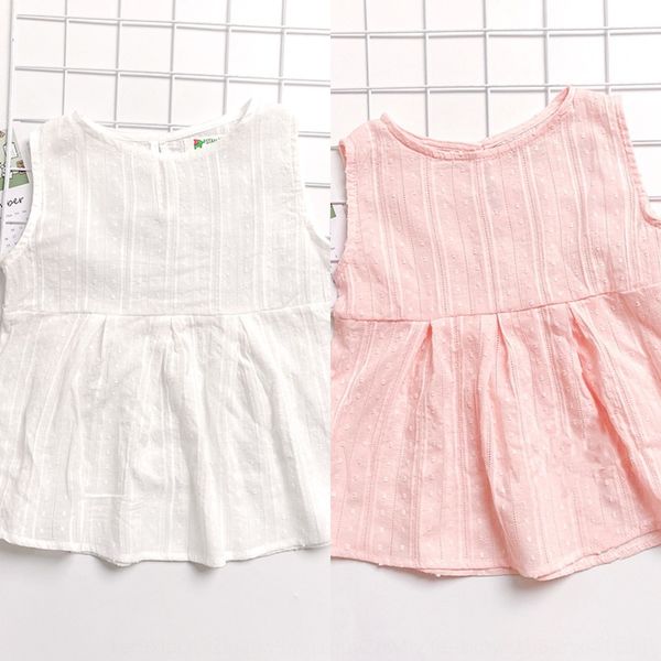 

girls pure cotton vest 2020 children's sleeveless jacquard vest jacquard medium and large children's sleeveless shirt 1615, White;black